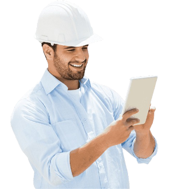 Engineer with tablet